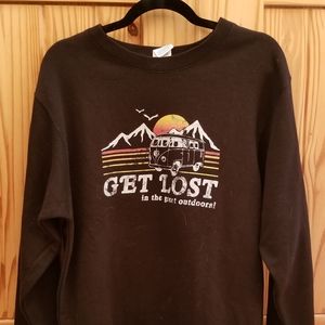 Get lost brown crew neck